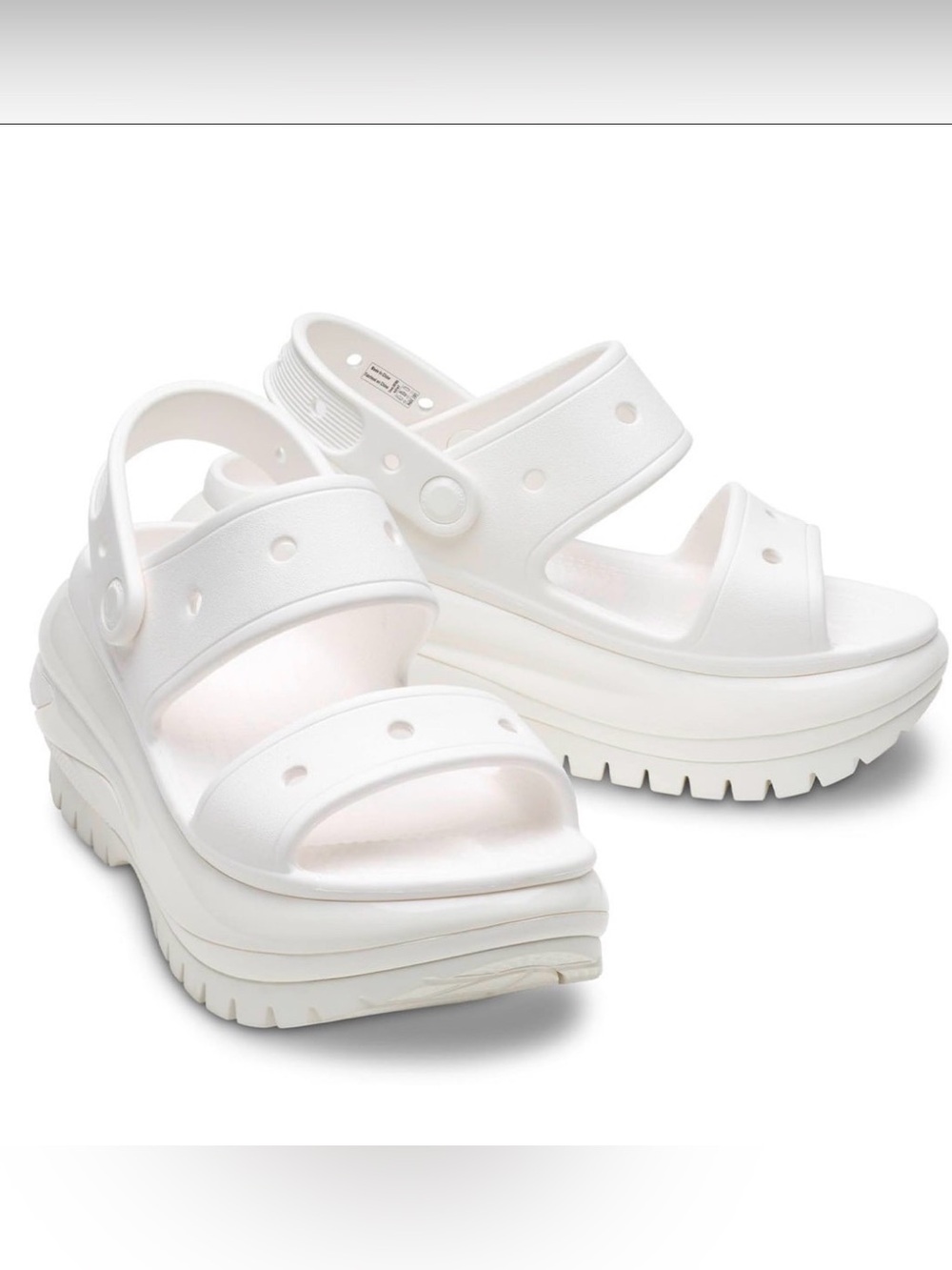 CROCS MEGA Crush Women’s White Platform Slide Sandals
